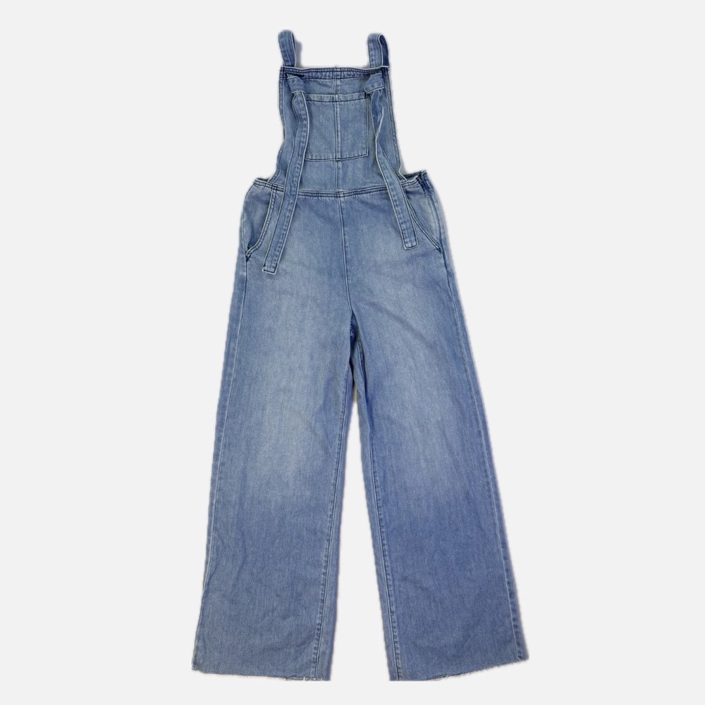 Hidden Los Angeles Light Wash Wide Leg Denim Overalls Small